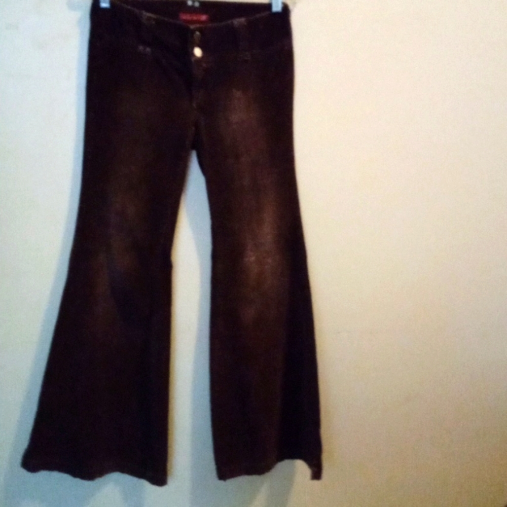 Fine Corduroy Brown Flared Jeans